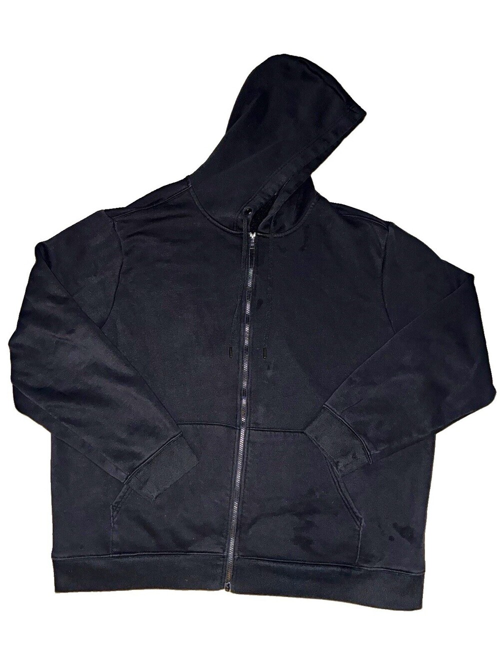 AV Athletic Works Men's Black Full Zip Fleece Hoodie Pockets Hooded 2XL